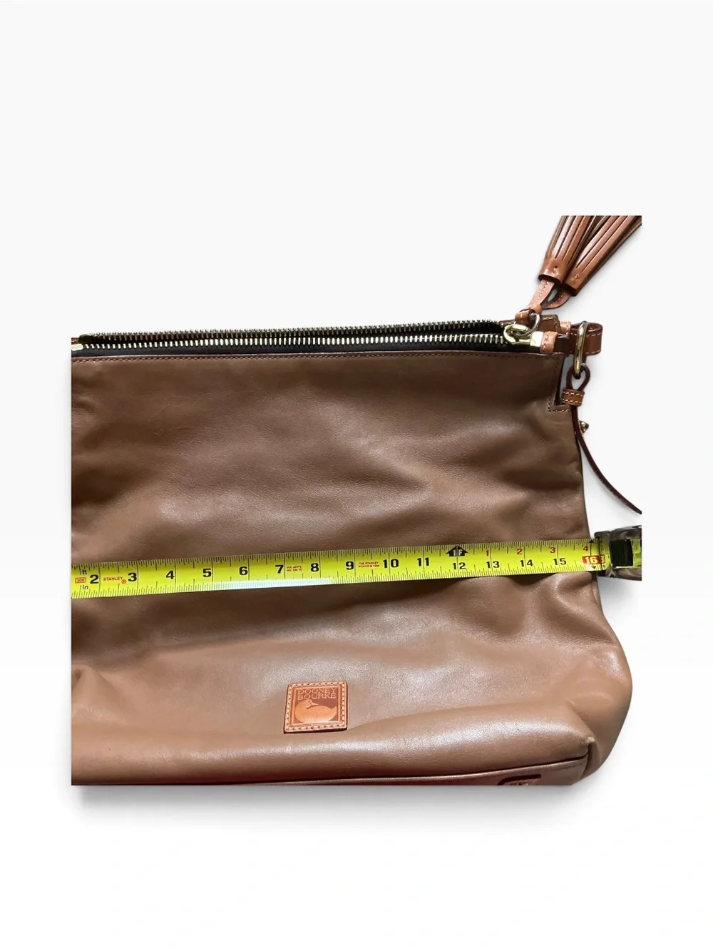 Dooney & Bourke smooth leather large hobo handbag mustard brown leather large